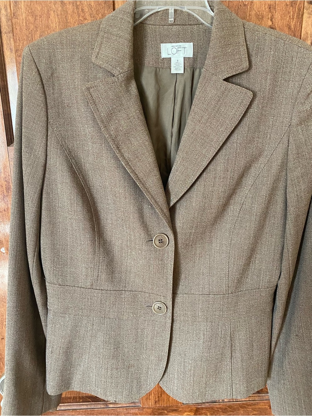 Ann Taylor LOFT Brown Women's Tailored Wool Blazer